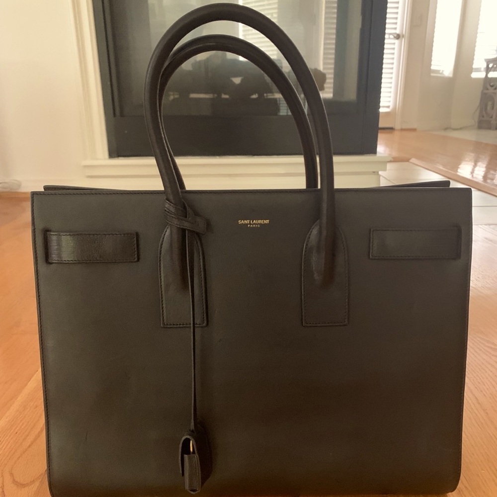 Authentic Saint Laurent Large Sac De Jour Black Handbag